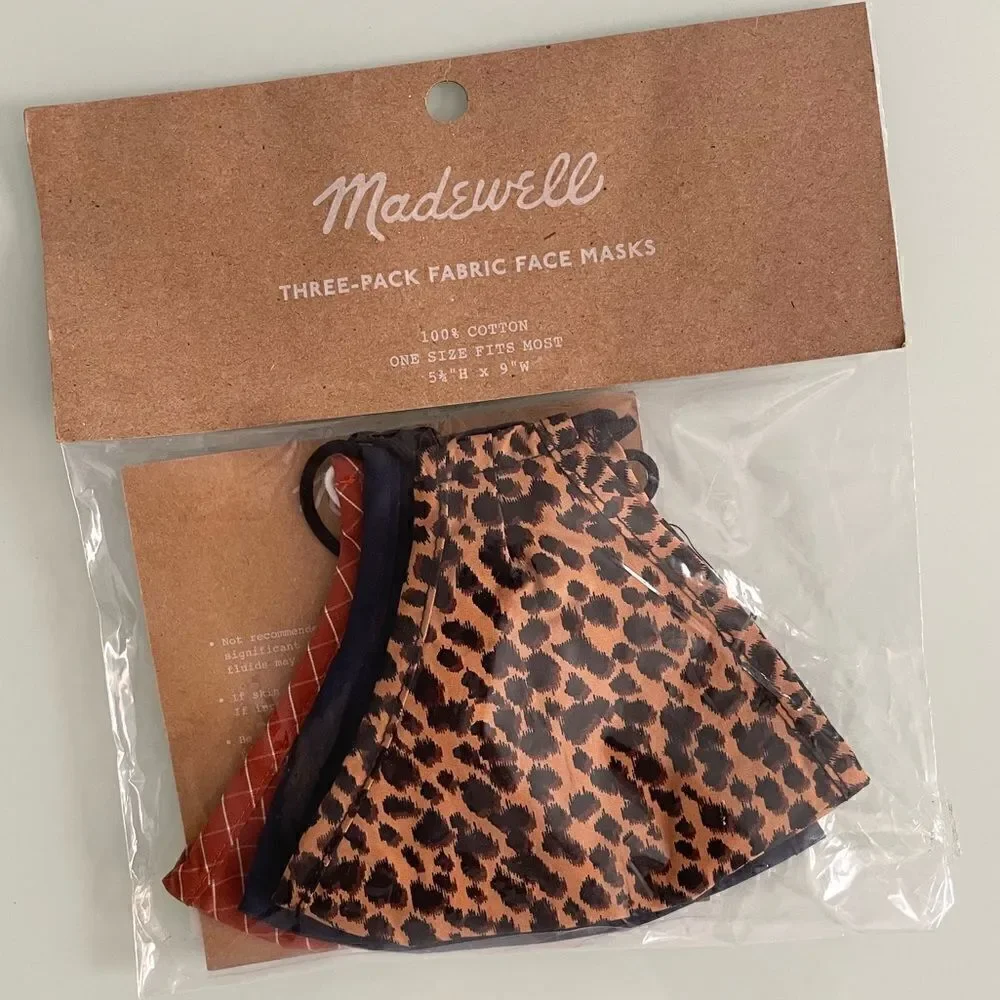 NWT Madewell 3-Pack Assorted Face Masks